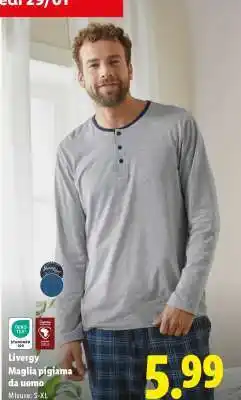 Lidl Livergy Maglia pigiama da uomo offerta