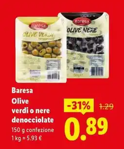 Lidl Baresa Olive verdi o nere denocciolate offerta