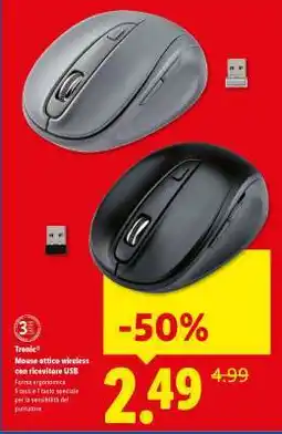 Lidl Tronic Mouse ottico wireless con ricevitore USB offerta