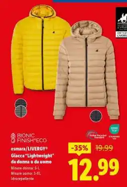 Lidl esMara/Livergy Giacca 'Lightweight' offerta