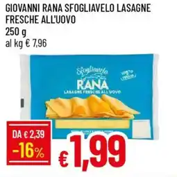 Galassia Giovanni rana sfogliavelo lasagne fresche all'uovo offerta