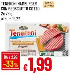 Galassia Teneroni hamburger con prosciutto cotto offerta
