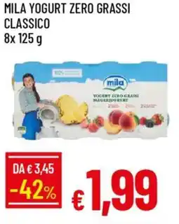 Galassia Mila yogurt zero grassi classico offerta