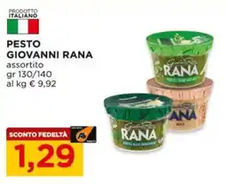 Alì Supermercati Pesto GIOVANNI RANA offerta