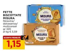 Alì Supermercati Fette biscottate MISURA offerta
