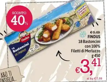 FINDUS 18 Bastoncini con 100% Filetti di Merluzzo