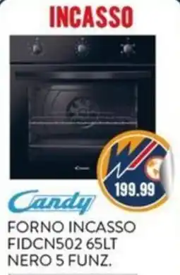 New Wondertech Candy FORNO INCASSO FIDCN502 65LT NERO 5 FUNZ. offerta