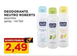 Alì Supermercati Deodorante NEUTRO ROBERTS spray offerta