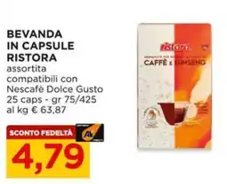 Alì Supermercati Bevanda in capsule RISTORA offerta