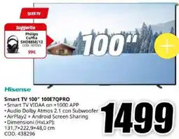 MediaWorld Hisense Smart TV 100" 100E7QPRO offerta
