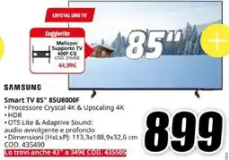 MediaWorld SAMSUNG Smart TV 85" 85U8000F offerta