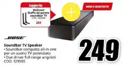MediaWorld BOSE Soundbar TV Speaker offerta