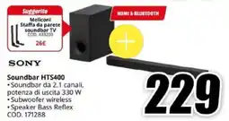 MediaWorld SONY Soundbar HTS400 offerta