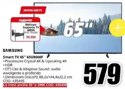 MediaWorld SAMSUNG Smart TV 65" 65U8000F offerta