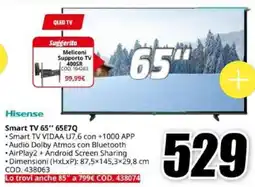 MediaWorld Hisense Smart TV 65" 65E7Q offerta