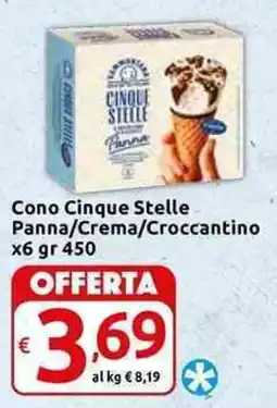 Carrefour Express Cono Cinque Stelle Panna/Crema/Croccantino offerta