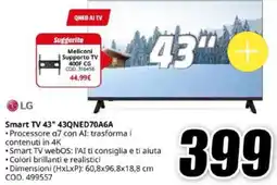 MediaWorld LG Smart TV 43" 43QNED70A6A offerta