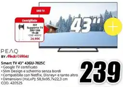 MediaWorld PEAO BY Media World Smart TV 43" 43GU-7025C offerta