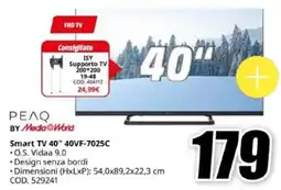 MediaWorld PEAQ BY Media World Smart TV 40" 40VF-7025C offerta