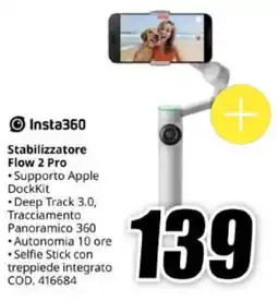 MediaWorld Insta360 Stabilizzatore Flow 2 Pro offerta