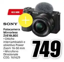 MediaWorld SONY Fotocamera Mirrorless ZVE10LBDI offerta
