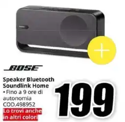 MediaWorld BOSE Speaker Bluetooth Soundlink Home offerta