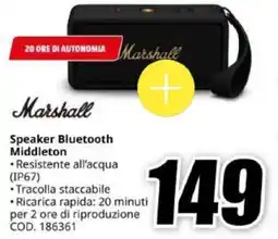 MediaWorld Marshall Speaker Bluetooth Middleton offerta