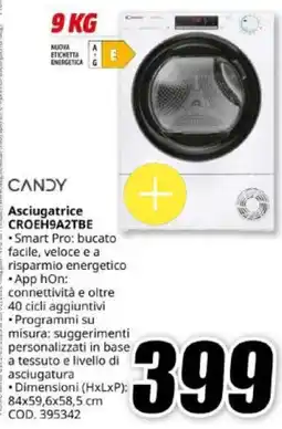 MediaWorld CANDY Asciugatrice CROEH9A2TBE offerta