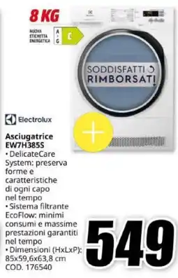 MediaWorld Electrolux Asciugatrice EW7H385S offerta