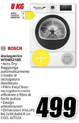 MediaWorld BOSCH Asciugatrice WTH8521811 offerta