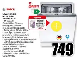 MediaWorld BOSCH Lavastoviglie ad incasso SMV4ECX27E offerta