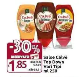 Carrefour Express Salse Calvè Top Down offerta