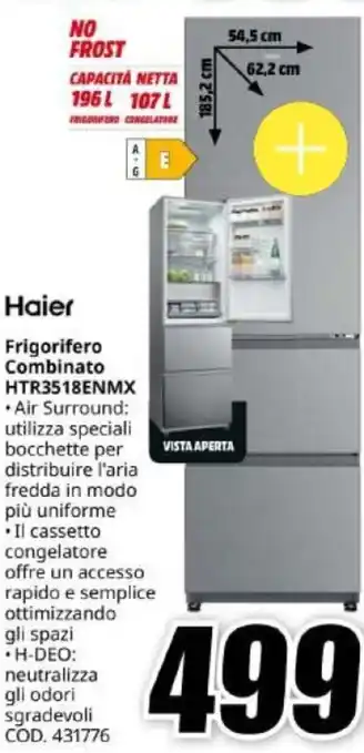 MediaWorld Haier Frigorifero Combinato HTR3518ENMX offerta