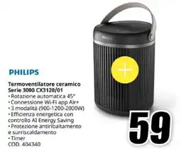 MediaWorld PHILIPS Termoventilatore ceramico Serie 3000 CX3120/01 offerta