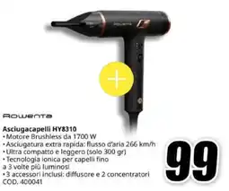 MediaWorld Rowenta Asciugacapelli HY8310 offerta