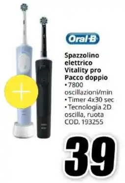 MediaWorld Oral-B Spazzolino elettrico Vitality pro Pacco doppio offerta