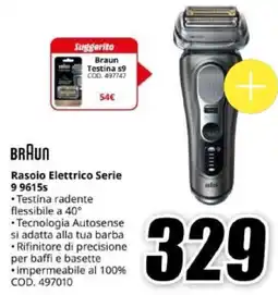 MediaWorld BRAUN Rasoio Elettrico Serie 9 9615s offerta