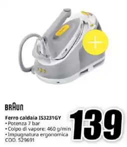 MediaWorld BRAUN Ferro caldaia IS3231GY offerta