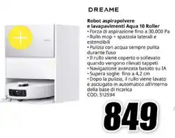 MediaWorld DREAME Robot aspirapolvere e lavapavimenti Aqua 10 Roller offerta
