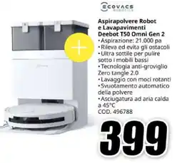 MediaWorld ECOVACS Aspirapolvere Robot e Lavapavimenti Deebot T50 Omni Gen 2 offerta