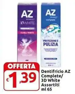Carrefour Express Dentifricio AZ Complete/ 3D White Assortiti offerta