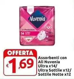 Carrefour Express Assorbenti con Ali Nuvenia Ultra x14/ Ultra Sottile x12/ Sottile Notte x12 offerta