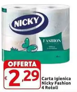 Carrefour Express Carta Igienica Nicky Fashion 4 Rotoli offerta