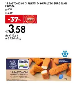 Bennet 15 bastoncini di filetti di merluzzo surgelati FROSTA offerta