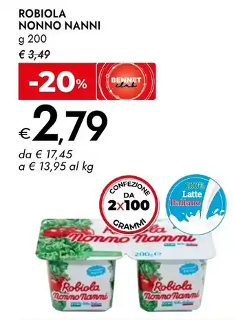 Bennet Robiola NONNO NANNI offerta