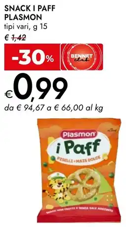 Bennet Snack i PAFF PLASMON tipi vari offerta