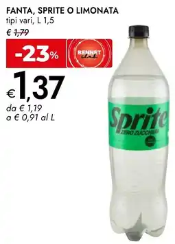 Bennet Fanta, sprite o limonata offerta