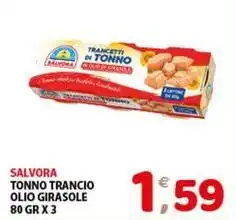 Mio Market Salvora tonno trancio olio girasole offerta