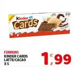 Mio Market Ferrero kinder cards latte/cacao x5 offerta