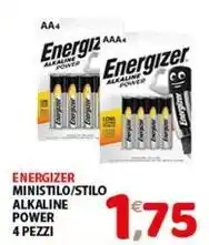 Mio Market Energizer ministilo/stilo alkaline power 4 pezzi offerta